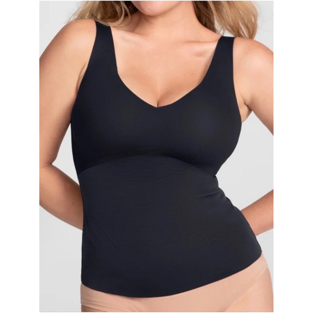 Honeylove Liftwear Tank Shapewear Compression Black Cami V-Neck Womens XL
